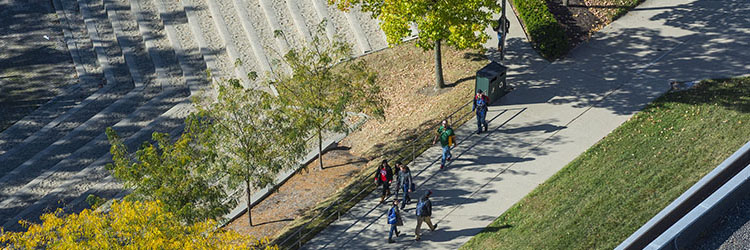 photo of students outside on campus