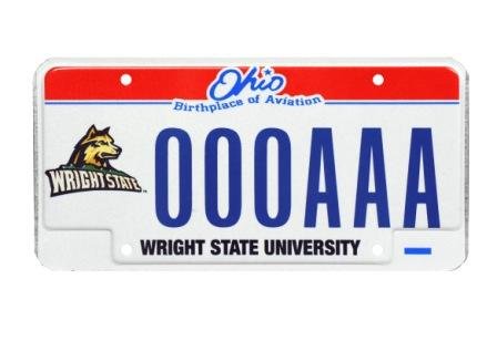 Wright State license plate
