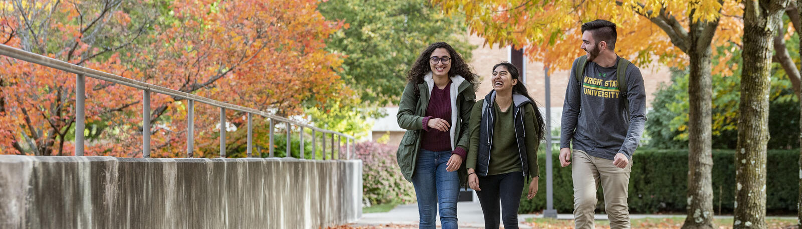photo of people walking on wright state's campus