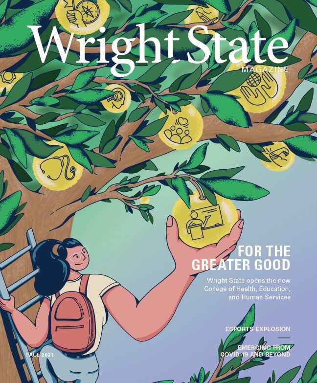Cover of fall 2021 wright state magazine