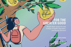 illustration used for the cover of the fall 2021 wright state magazine 